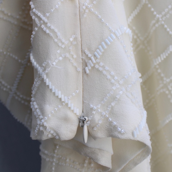 Dana Buchman Women’s Cream Silk Beaded Tank Blouse Size Large - Picture 8 of 9